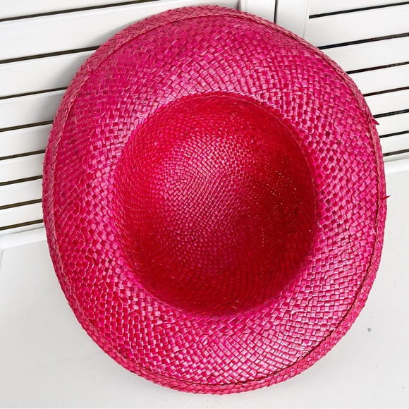 Vintage red straw derby hat - Picture 5 of 5